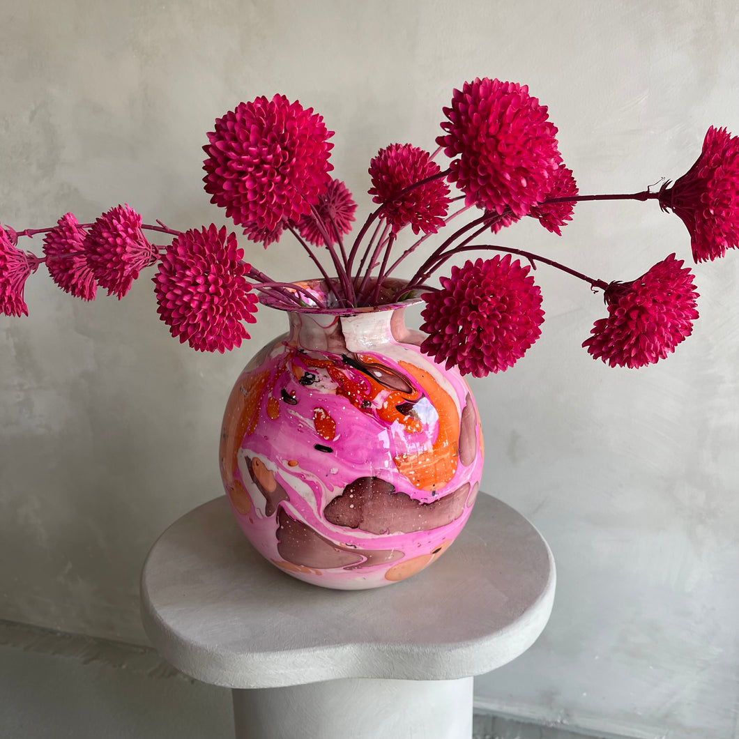 Vase enamel fuchsia