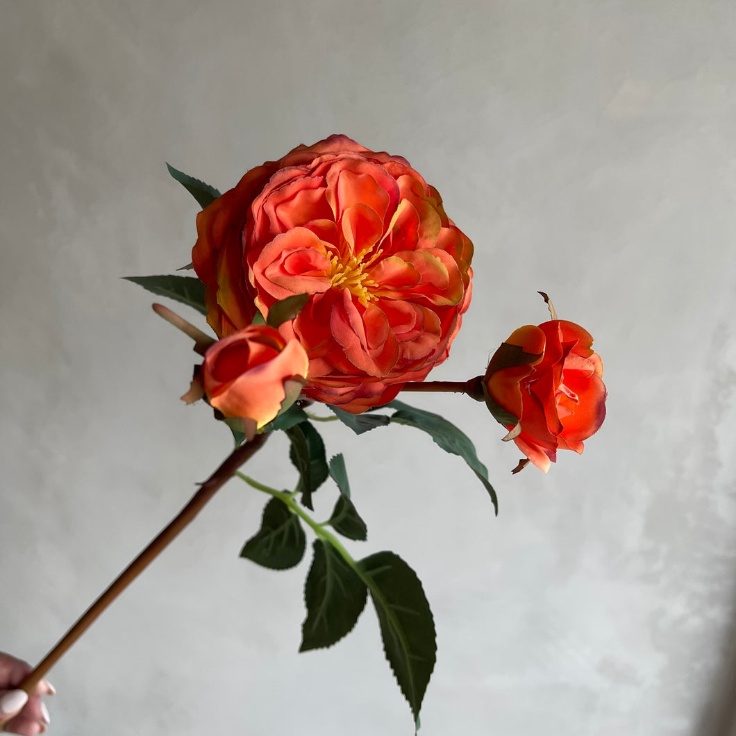 Flower rose deep orange 55cm