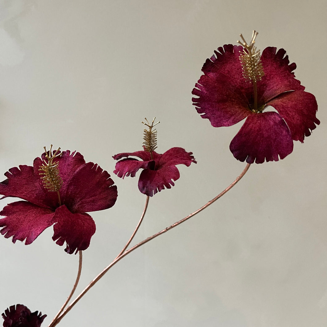 Flower velvet burgundy 98cm