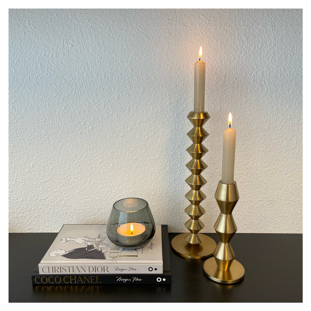 HV geometric candleholder L gold