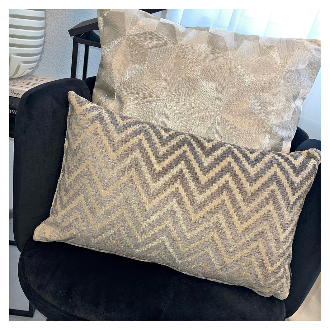 Cushion zigzag warm/grey